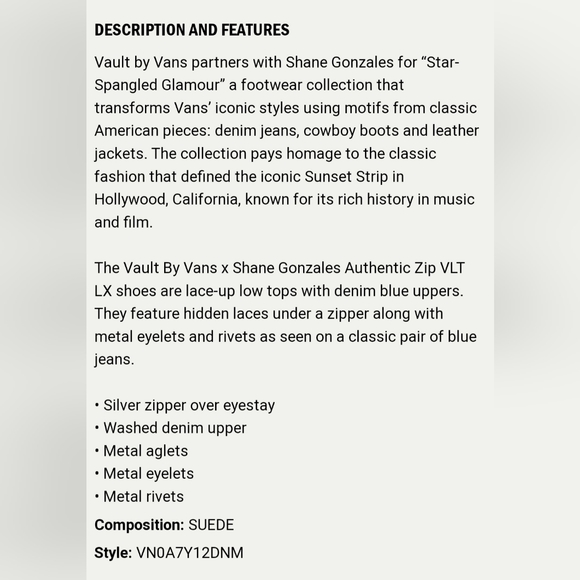 Vault by Vans X Shane Gonzales Authentic Zip *NWT in Box* - Picture 9 of 14